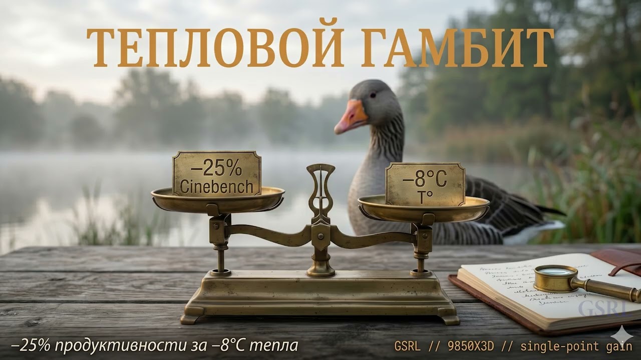 Почему 9850X3D не нужна водянка